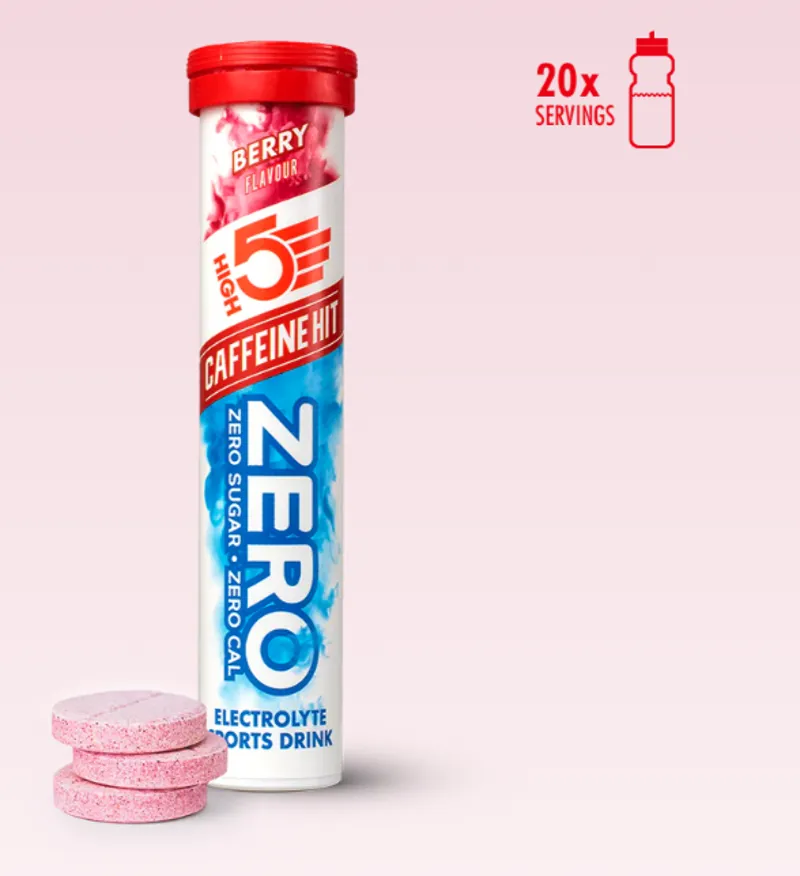 High5 Zero Caffeine Hit Hydration Tabs Tube of 20 in Berry Flavour